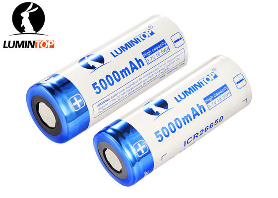 China Hohe Kapazität der Li-Ionenwieder aufladbare Taschenlampenbatterie-3.7V 5000mAh fournisseur