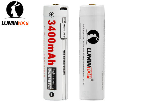 China wieder aufladbare Taschenlampenbatterien 3400mA USB unter Verwendung Panasonics NCR18650B fournisseur